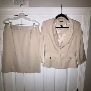 White House Black Market Cream Suit